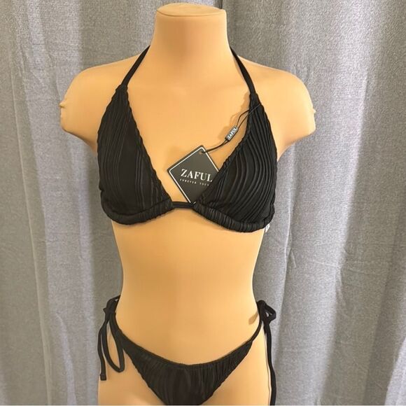 Zaful Black Classic Bikini Set Swimwear - Picture 2 of 13